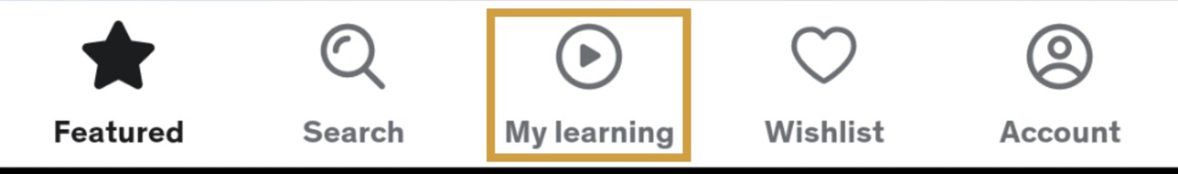 Udemy公式アプリでマイラーニングから保存対象を選ぶ画面