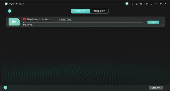 iMyFone TopClipperで動画情報の取得状況を確認する画面