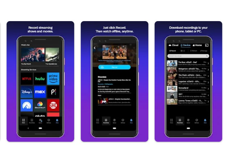 PlayOn CloudでiPhone・Android向けクラウド録画を確認する画面