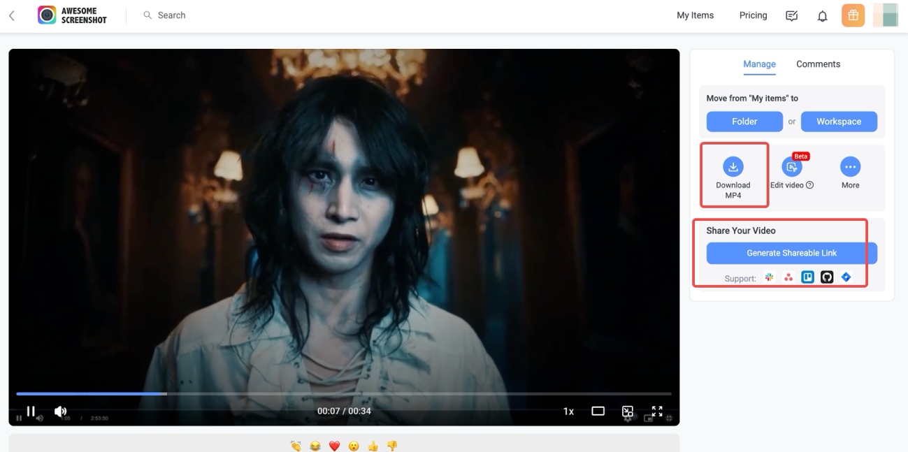 Awesomeでジャニーズ配信動画のURL抽出して保存する手順3