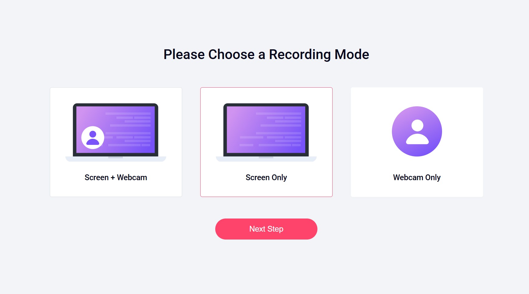RecordCastでブラウザタブの録画対象を設定する画面