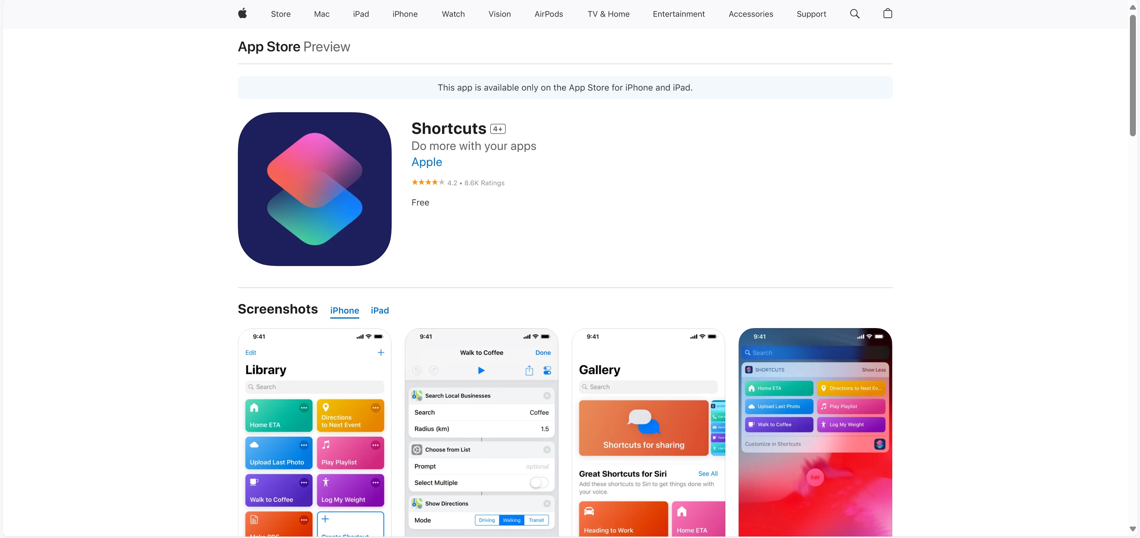 iPhone Shortcuts workflow for an OnlyFans video save