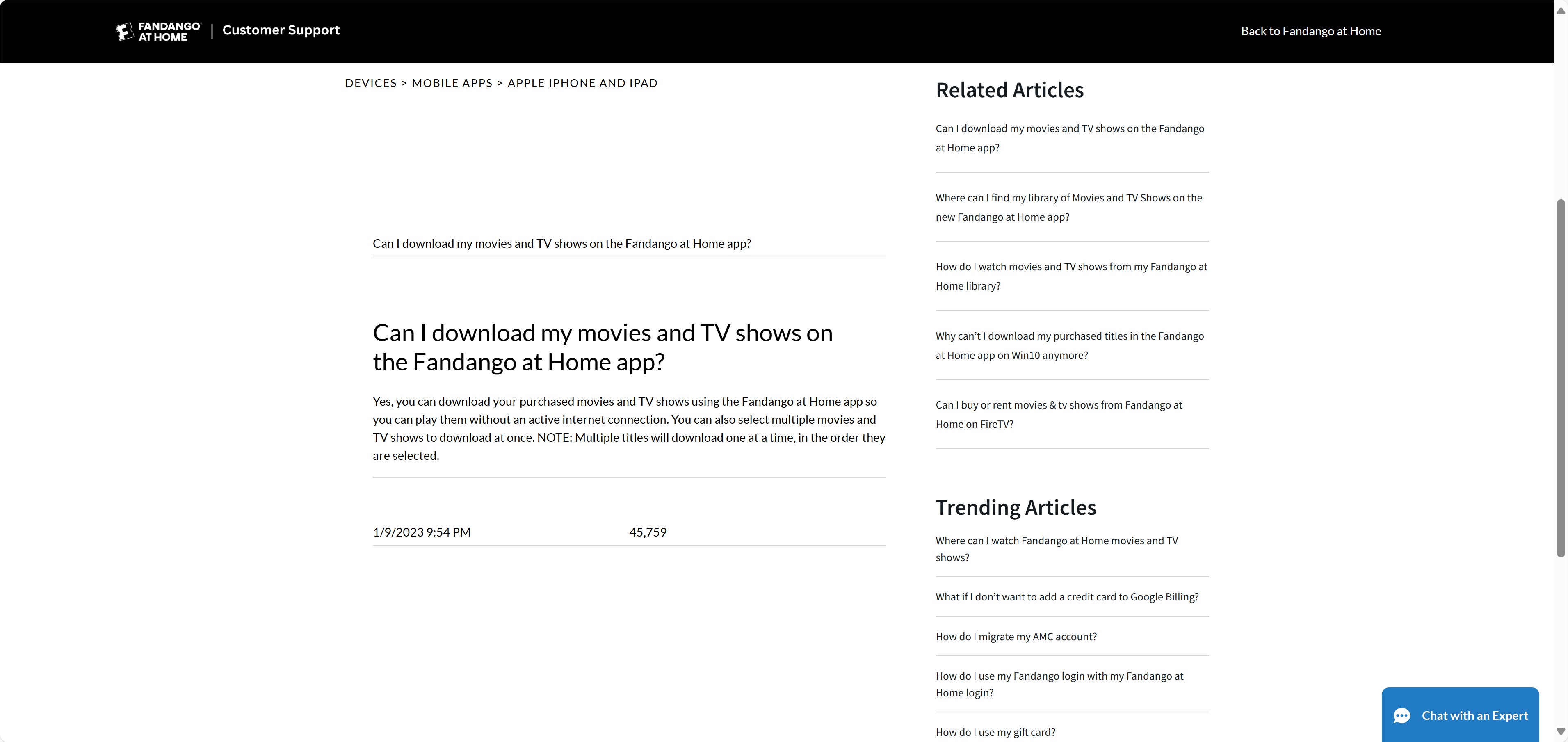 Fandango download limitations for PC viewers