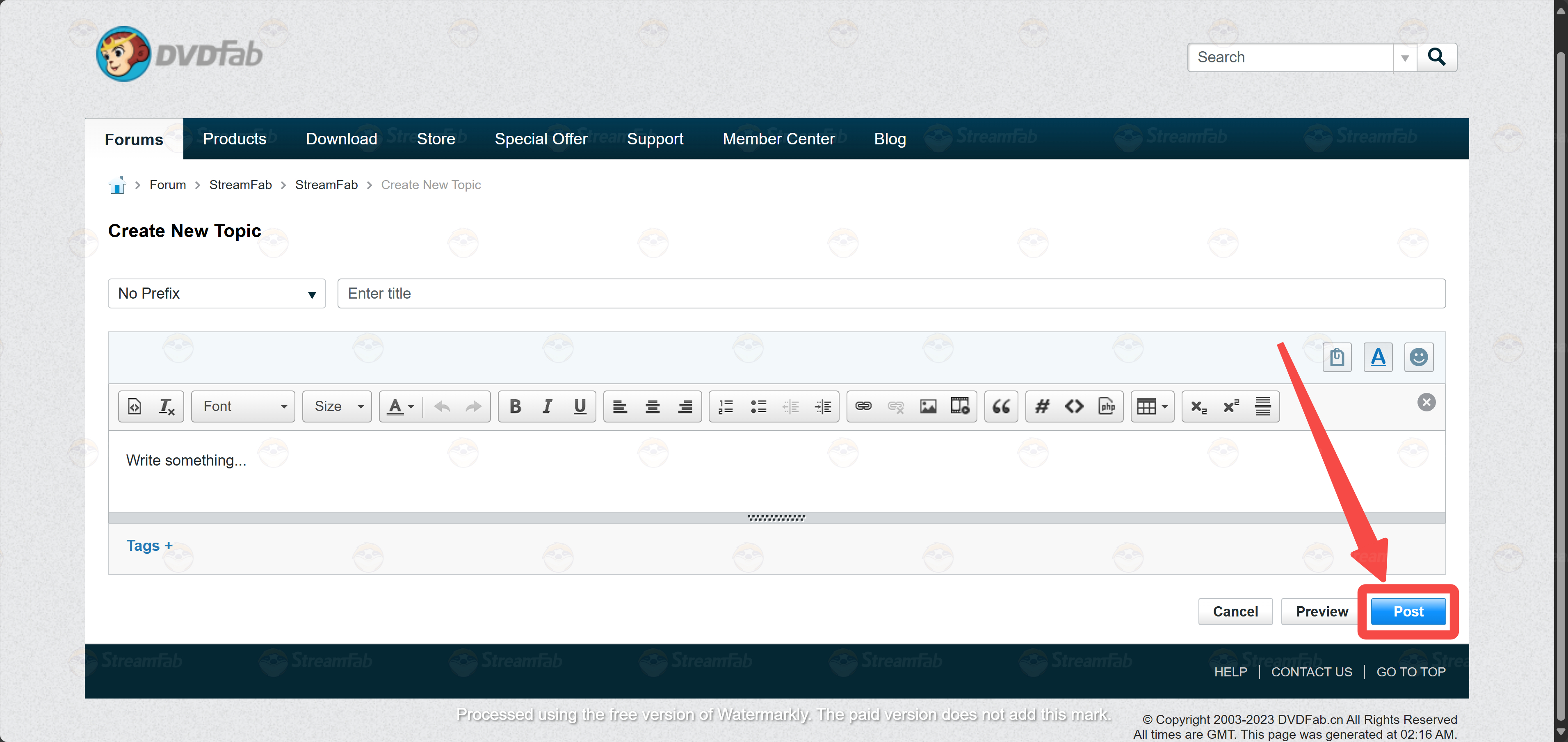 how to create a post on streamfab forum