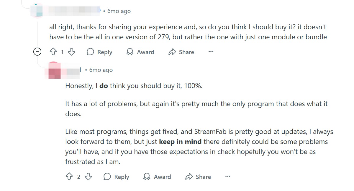 streamfab review: user feedback