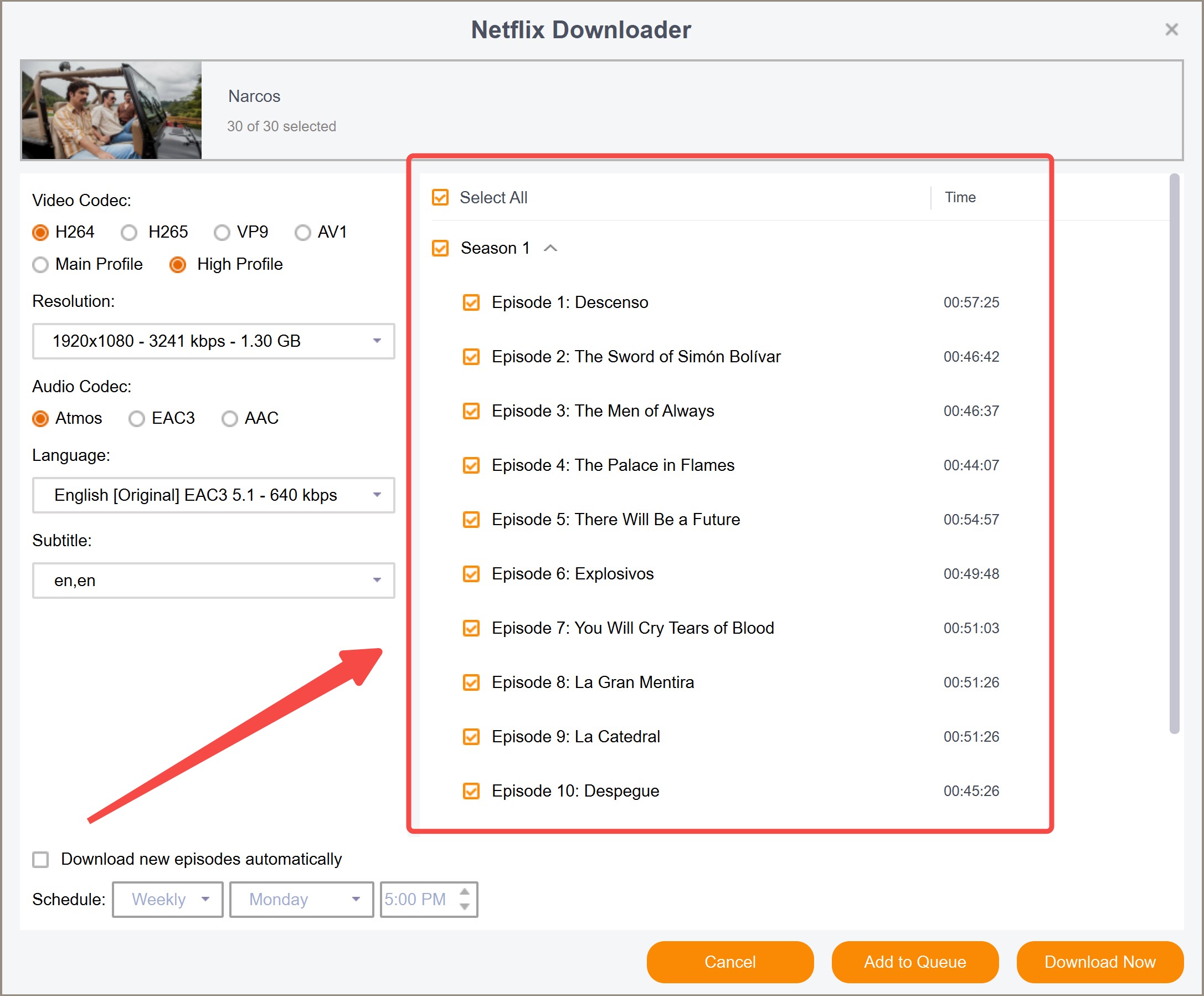 streamfab netflix downloader batch download mode interface
