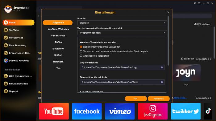 Einstellungen vor dem Herunterladen von Prime Videos C
