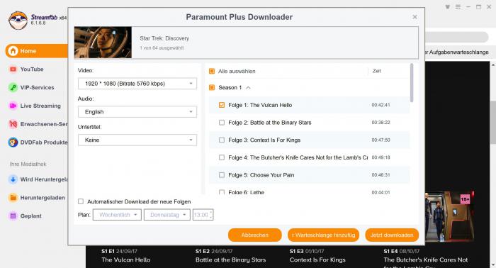 Anleitung zur Verwendung von StreamFab Paramount Plus Downloader