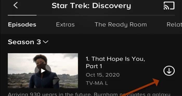 Die Paramount Plus mobile App