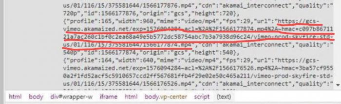Chrome 開發者工具 Vimeo 資源路徑搜尋畫面
