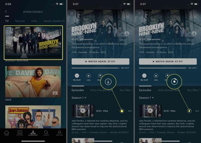 Hulu iPhone 離線觀看下載分頁與管理功能