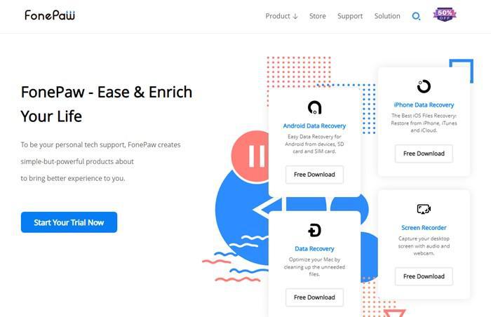 Fonepaw 螢幕錄影工具主介面示意