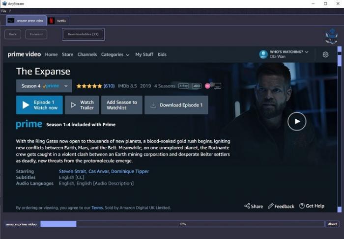 VideoHunter Amazon Downloader 桌面版下載視窗畫面
