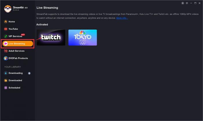 StreamFab 內建瀏覽器登入 Twitch 帳號輸入頁面