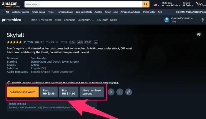 How to rent videos on Amazon Prime Video
