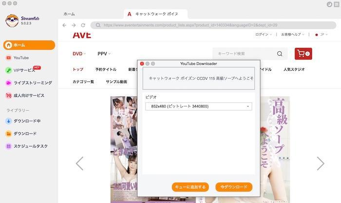 AVエンターテインメント実際のダウンロード手順
