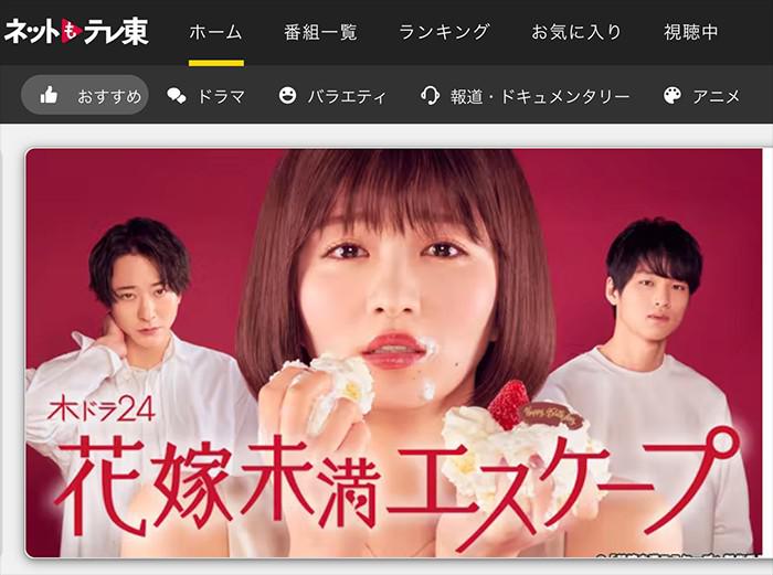 ネットもテレ東の番組一覧と無料見逃し配信画面