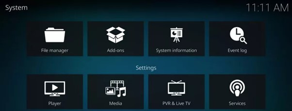 Informations système de Kodi pour identifier la version installée