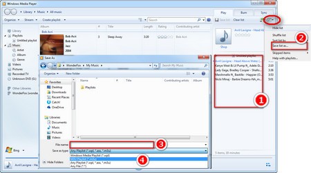 VLC créant une playlist M3U8 pour des médias locaux