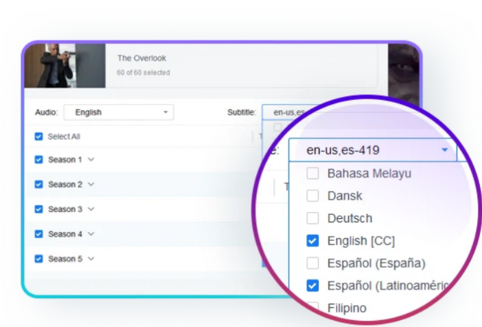 Multiple Language Audio and Subtitle Download