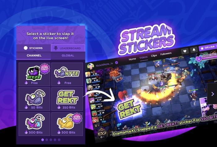 Stream Stickersでステッカーを表示する配信画面