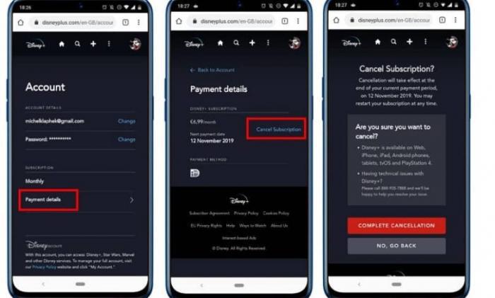 在 Android 手機用 Google Play 商店取消 Disney+ 訂閱的操作步驟