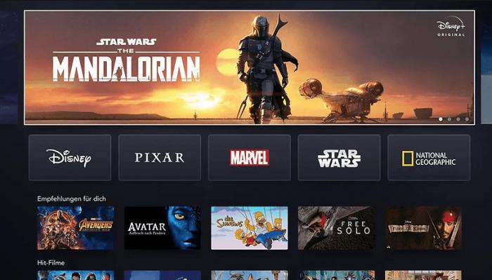 Disney+ 官方訂閱方案頁面示意,標準與高級方案月費比較