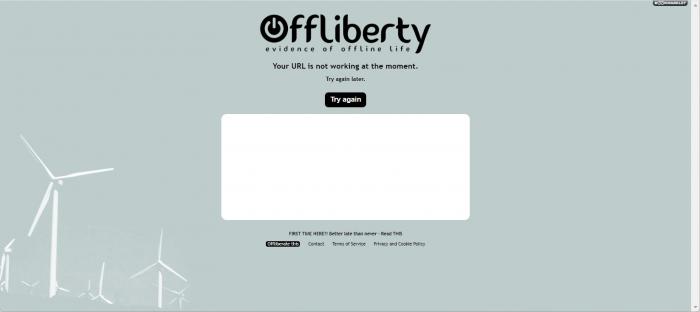 Offliberty でURLは無効ですと表示されるエラー画面