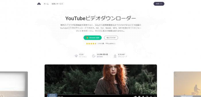 Addoncrop YouTube Video Downloaderの拡張機能画面