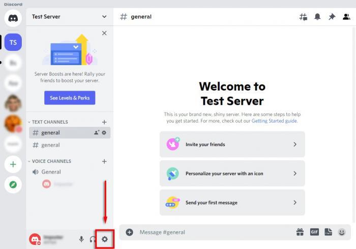 Discord 使用者名稱旁的齒輪按鈕：再次進入設定調整分享參數