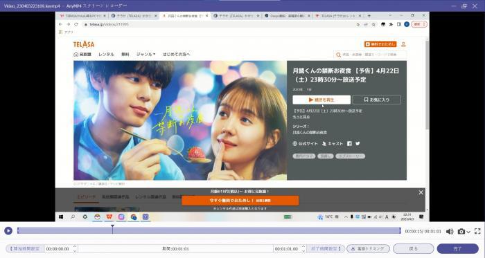 AnyMP4スクリーンレコーダーで録画を停止し動画を確認する画面