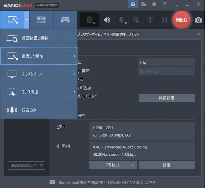 bandicam 使い方