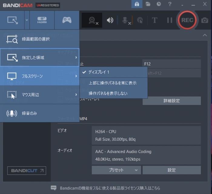 bandicam 使い方