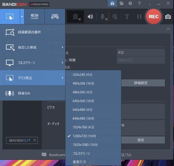 bandicam 使い方