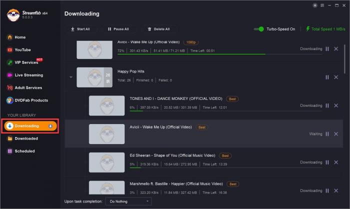 Laden Sie mehrere Videos auf einmal mit Batch-Downloading herunter.