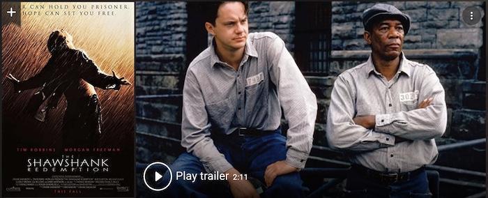 IMDb映画ランキング上位の『ショーシャンクの空に』を確認する場面
