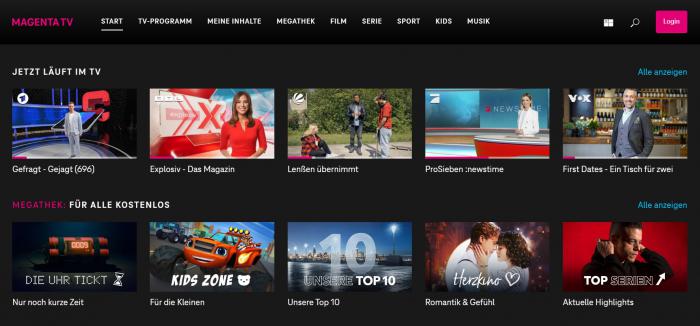 Umfangreiche Inhalte und Funktionen der Magenta TV App