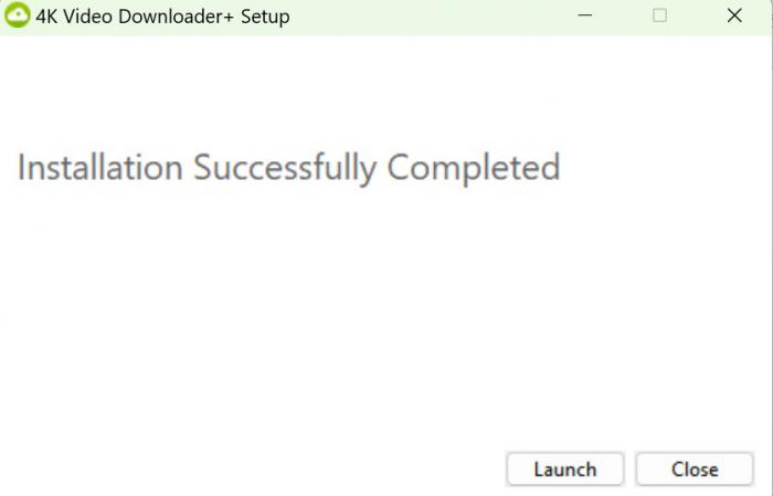 4K Video Downloader インストール完了 Launch ボタン