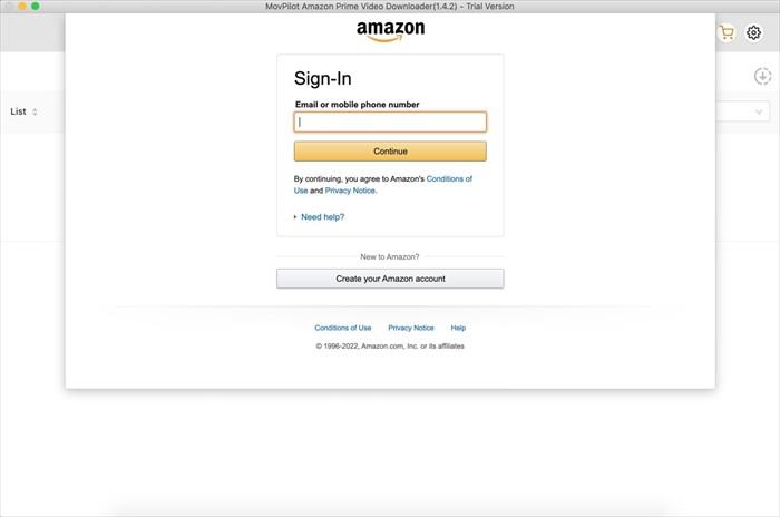 Log in to Amazon