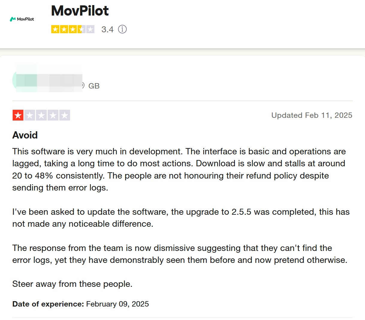MovPilot Amazon 下載進度個案回饋圖