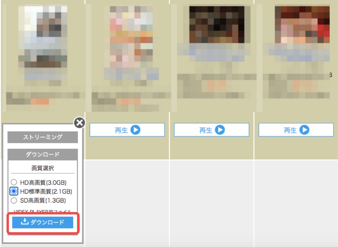 VIDEX PLAYERでソクミル動画をダウンロードする手順画面