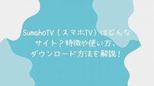 SumahoTV（スマホTV）はどんなサイト？特徴や使い方、ダウンロード方法を徹底解説！