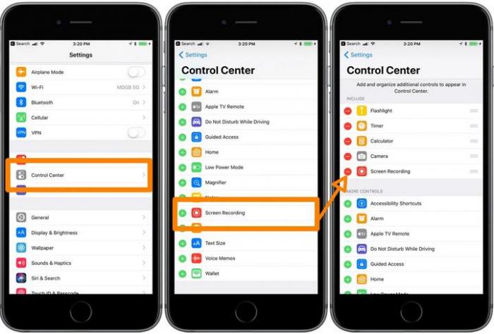 Bildschirmaufzeichnung im iOS-Kontrollzentrum hinzufügen