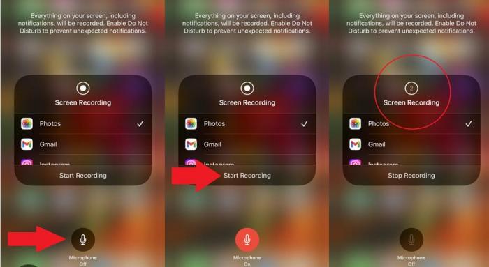 iOS-Bildschirmaufnahme mit aktivem Mikrofon starten