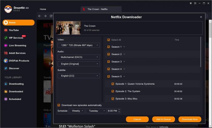 StreamFab Netflix 下載器批次處理影集集數