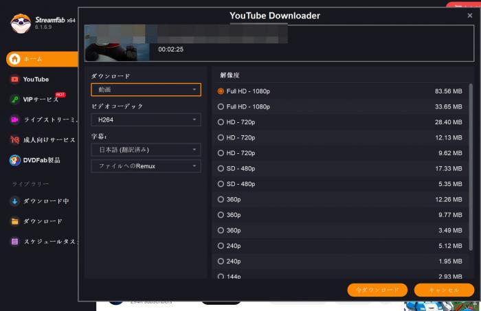StreamFab のダウンロード設定と開始画面