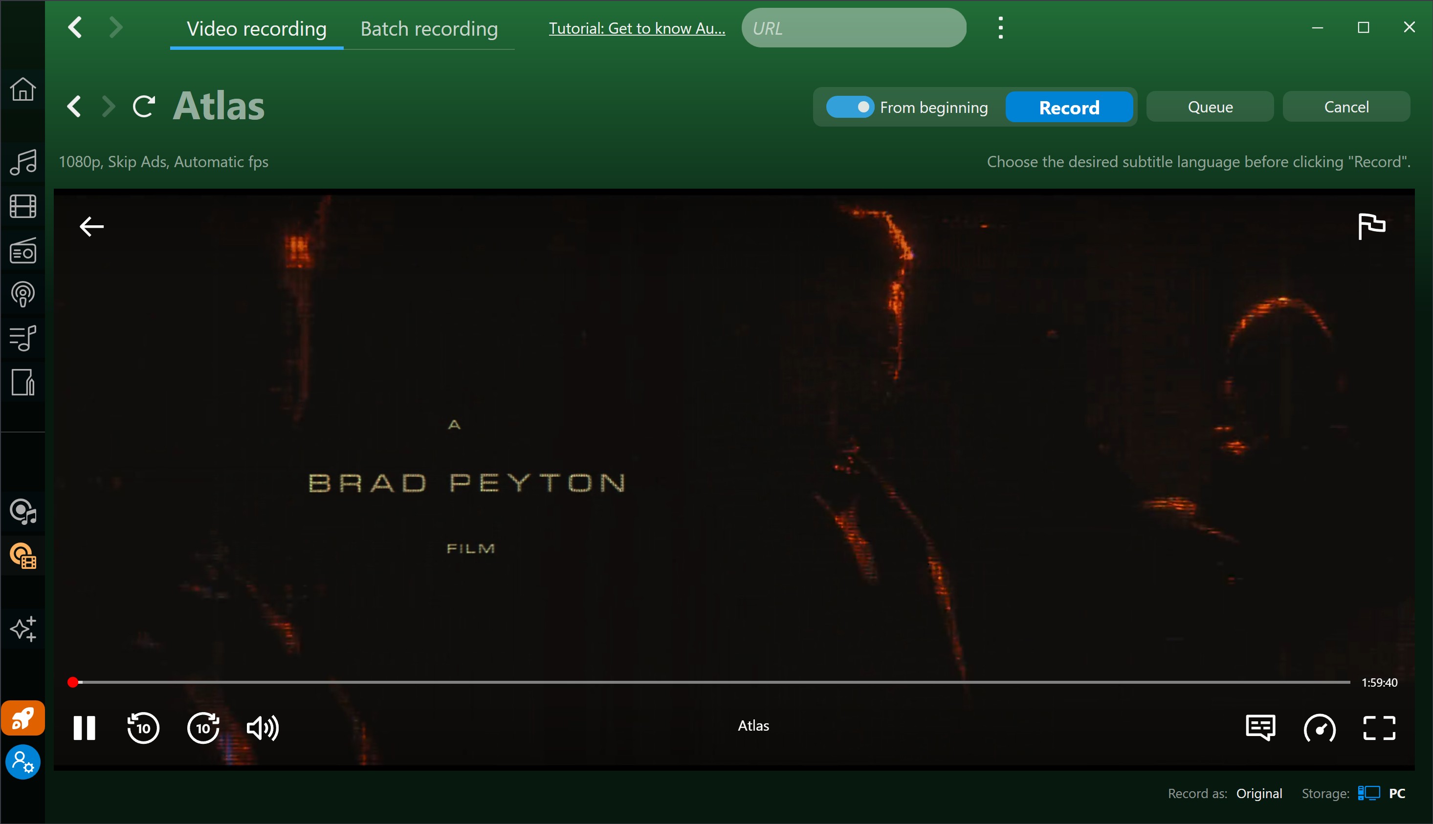 How to record Netflix to MP4 with Audials Movie: Step 3