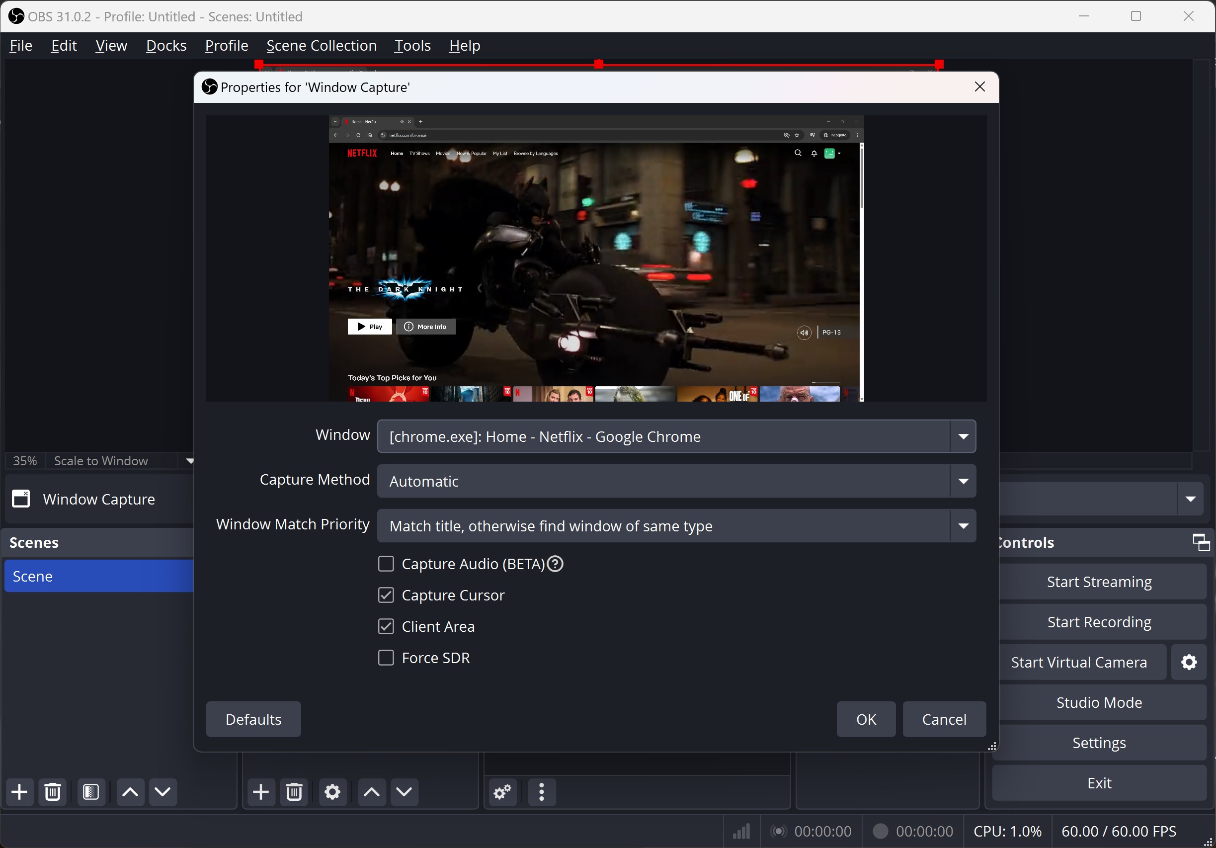 How to record Netflix to MP4 with OBS: Step 1