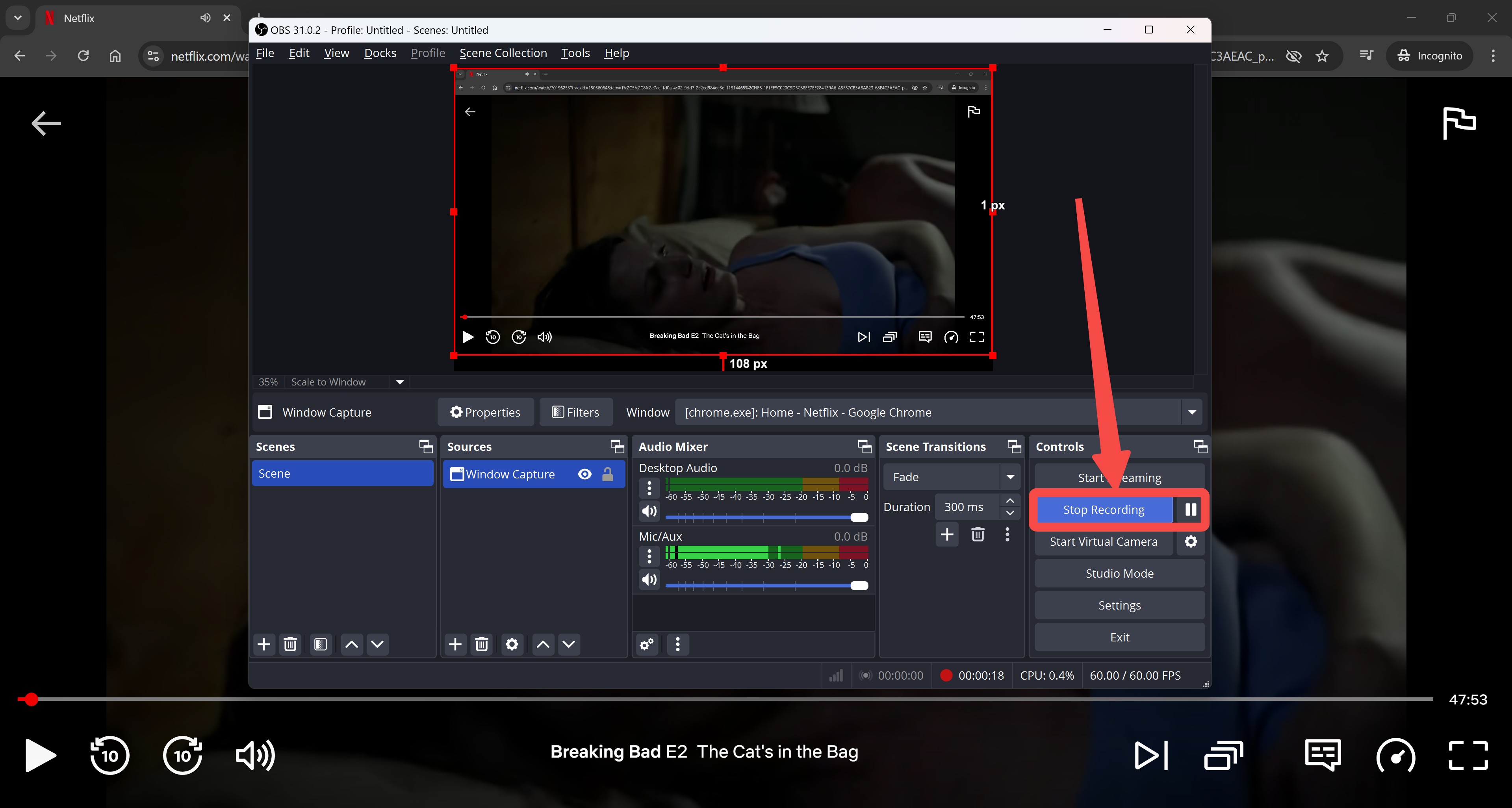 How to record Netflix to MP4 with OBS: Step 1