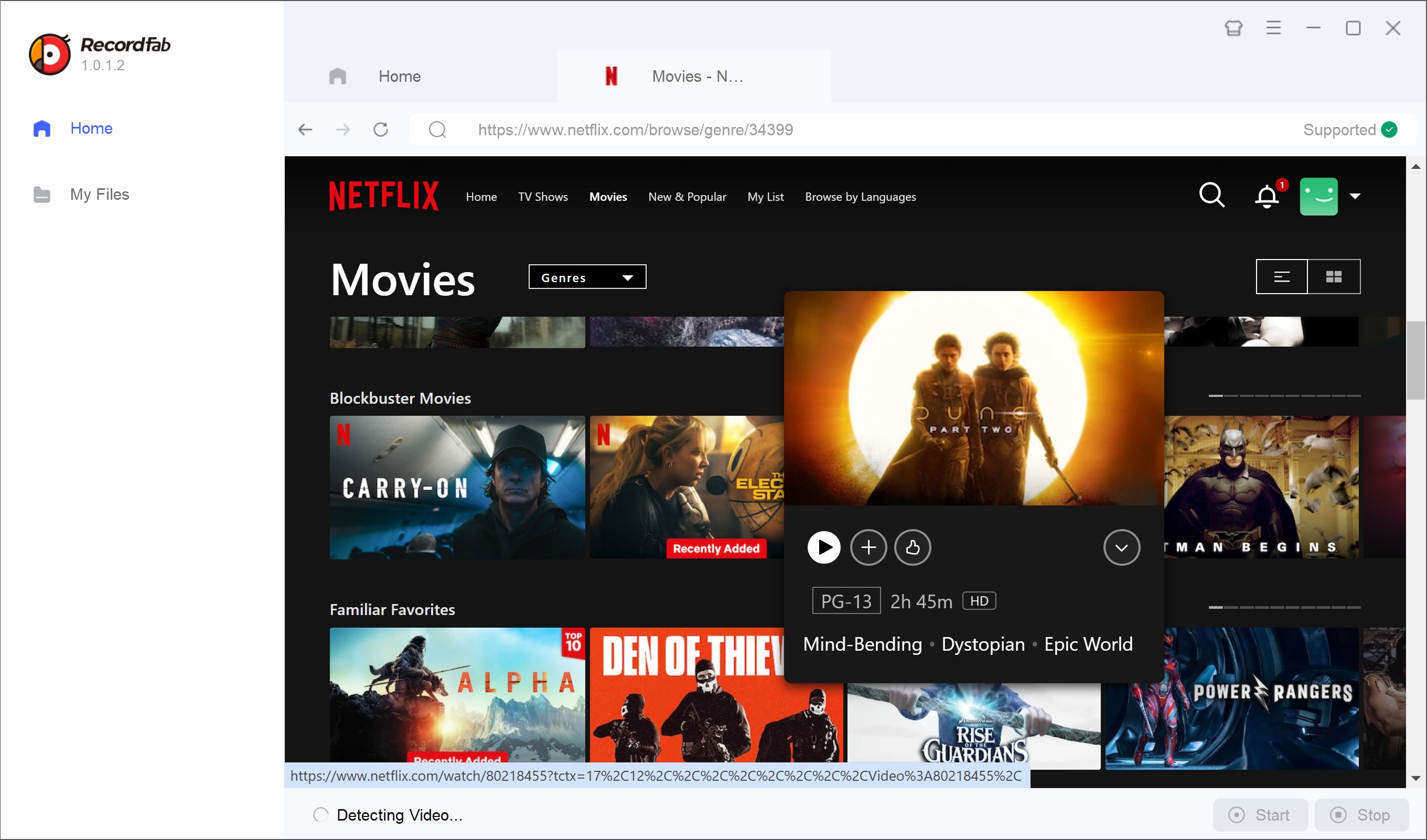 Comment enregistrer l'écran de Netflix avec RecordFab : Étape 2